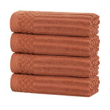 Soho Ribbed Cotton Super Absorbent 4 Piece Hand Towel Set - Hand Towel Set by Superior Brand