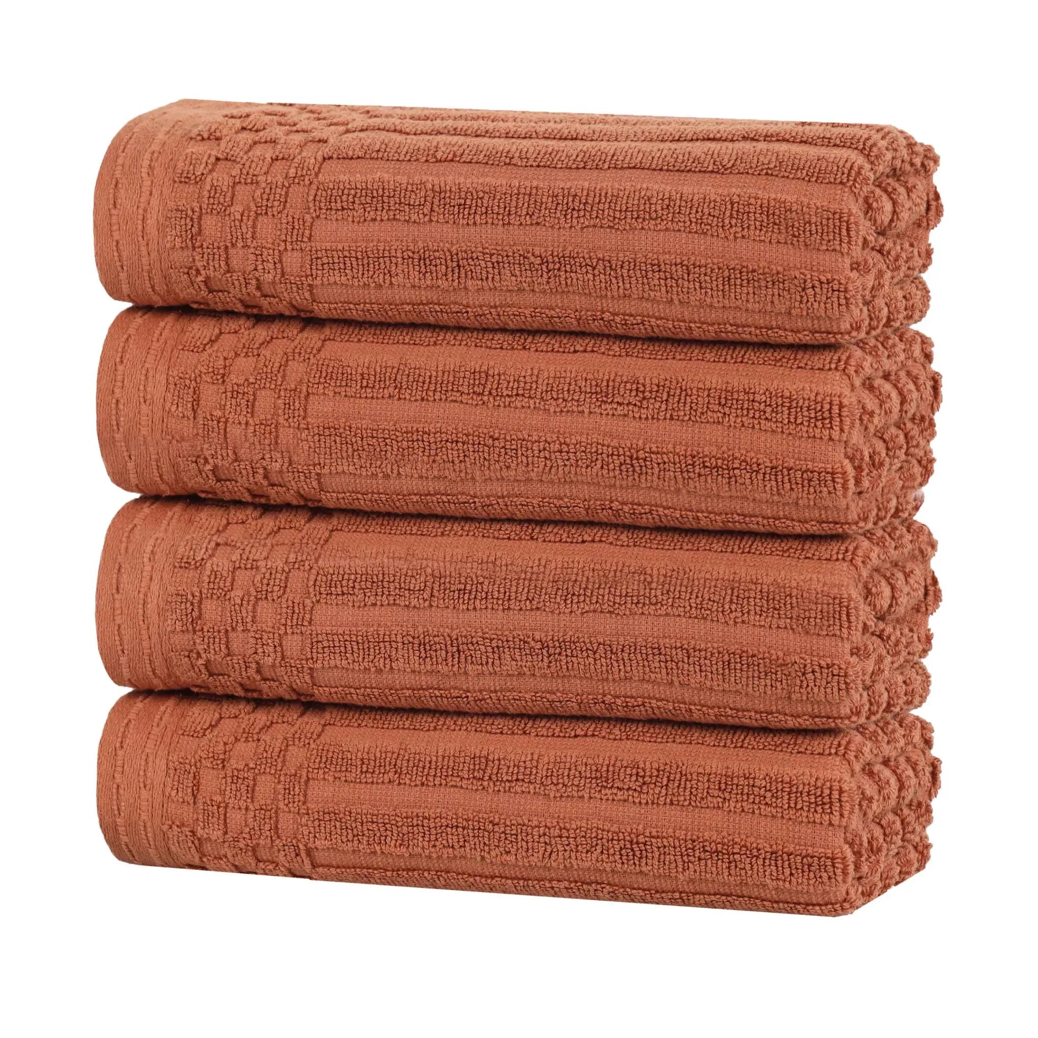 Soho Ribbed Cotton Super Absorbent 4 Piece Hand Towel Set - Hand Towel Set by Superior Brand