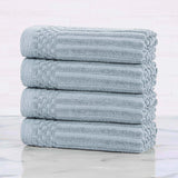Soho Ribbed Cotton Super Absorbent 4 Piece Hand Towel Set - Hand Towel Set by Superior Brand