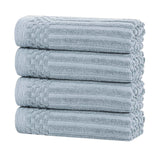 Soho Ribbed Cotton Super Absorbent 4 Piece Hand Towel Set - Hand Towel Set by Superior Brand