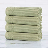 Soho Ribbed Cotton Super Absorbent 4 Piece Hand Towel Set - Hand Towel Set by Superior Brand