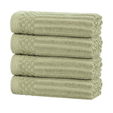 Soho Ribbed Cotton Super Absorbent 4 Piece Hand Towel Set - Hand Towel Set by Superior Brand