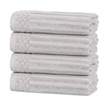 Soho Ribbed Cotton Super Absorbent 4 Piece Hand Towel Set - Hand Towel Set by Superior Brand