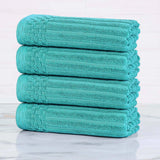 Soho Ribbed Cotton Super Absorbent 4 Piece Hand Towel Set - Hand Towel Set by Superior Brand
