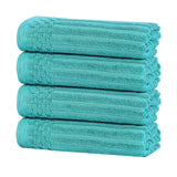 Soho Ribbed Cotton Super Absorbent 4 Piece Hand Towel Set - Hand Towel Set by Superior Brand