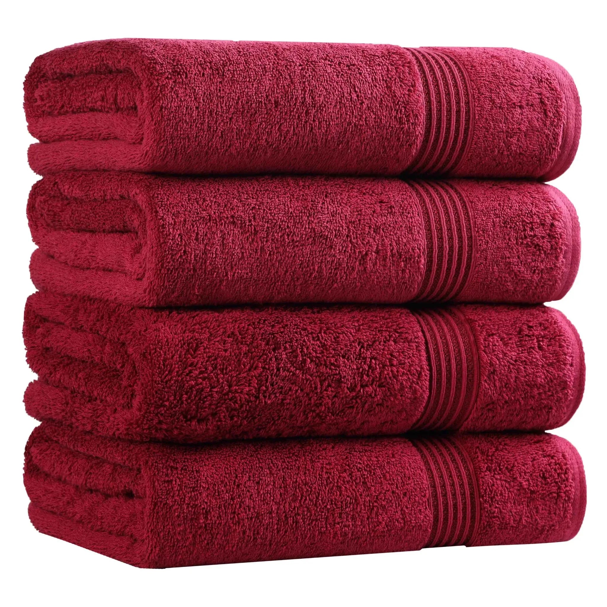 Egyptian Cotton Plush Absorbent Luxury Bath Towel Set of 4 - Egyptian Cotton Bath Towel by Superior Brand