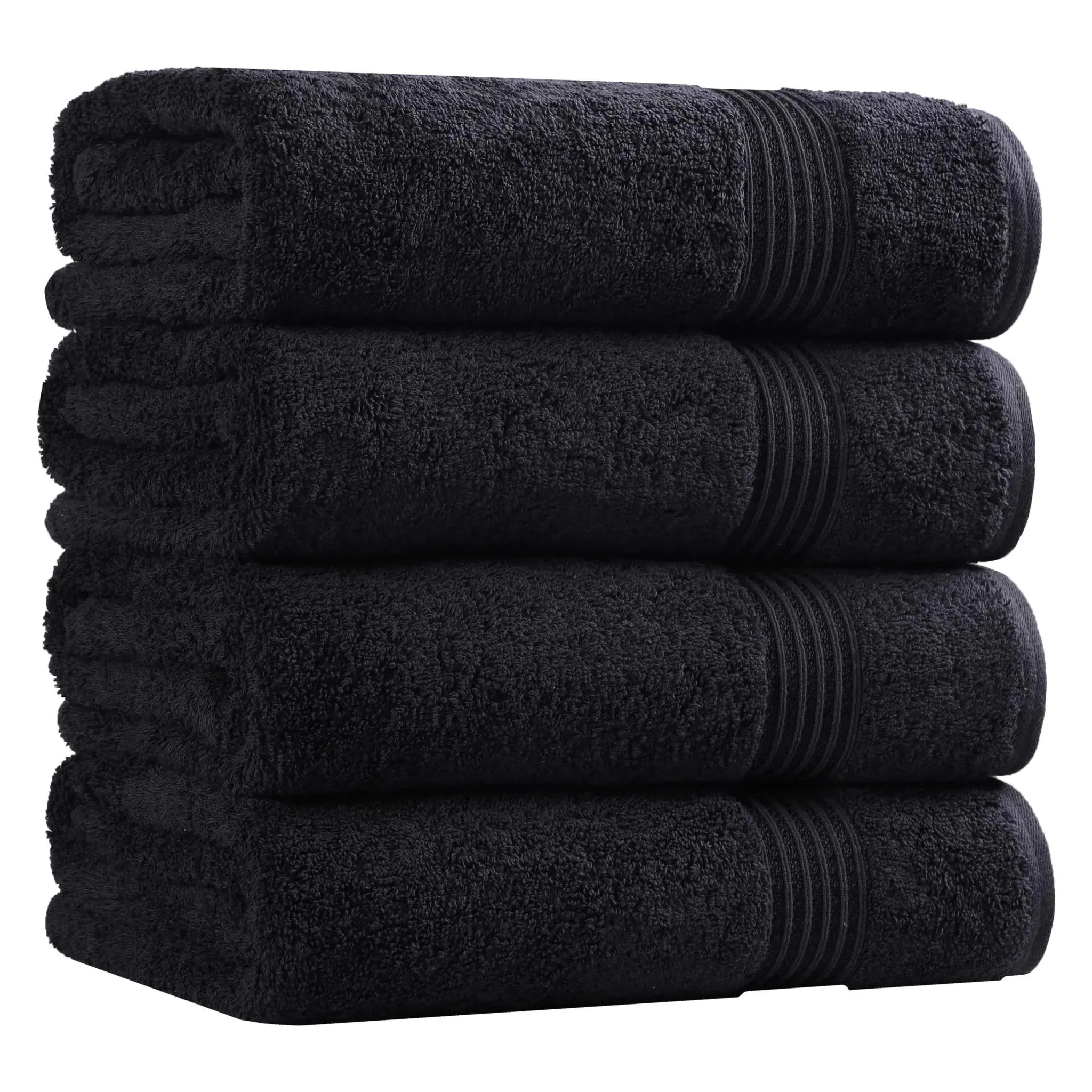 Egyptian Cotton Plush Absorbent Luxury Bath Towel Set of 4 - Egyptian Cotton Bath Towel by Superior Brand