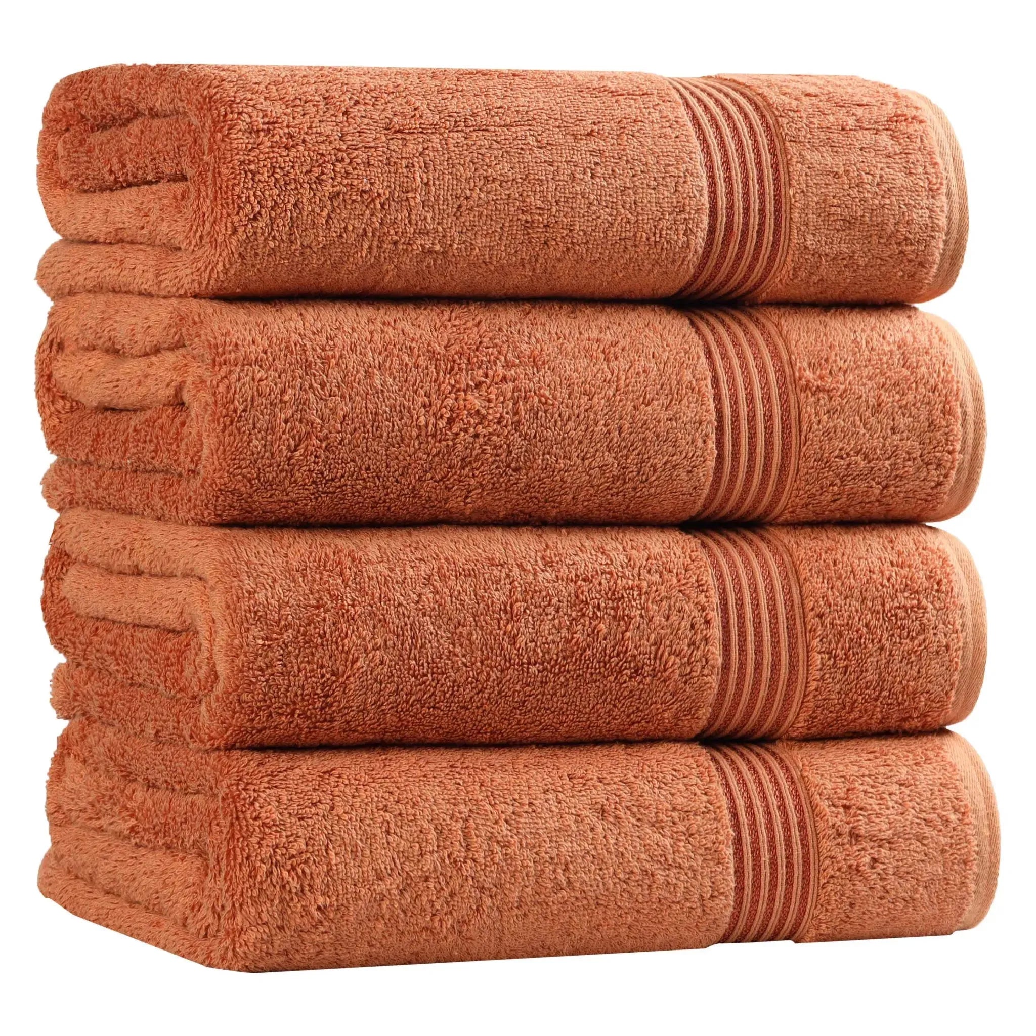 Egyptian Cotton Plush Absorbent Luxury Bath Towel Set of 4 - Egyptian Cotton Bath Towel by Superior Brand