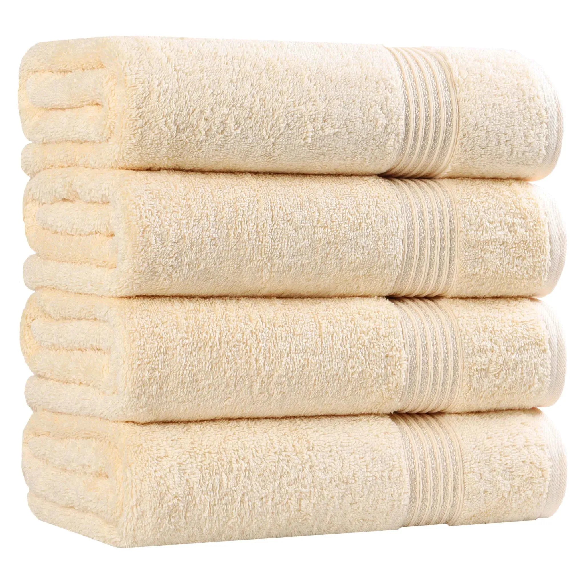 Egyptian Cotton Plush Absorbent Luxury Bath Towel Set of 4 - Egyptian Cotton Bath Towel by Superior Brand