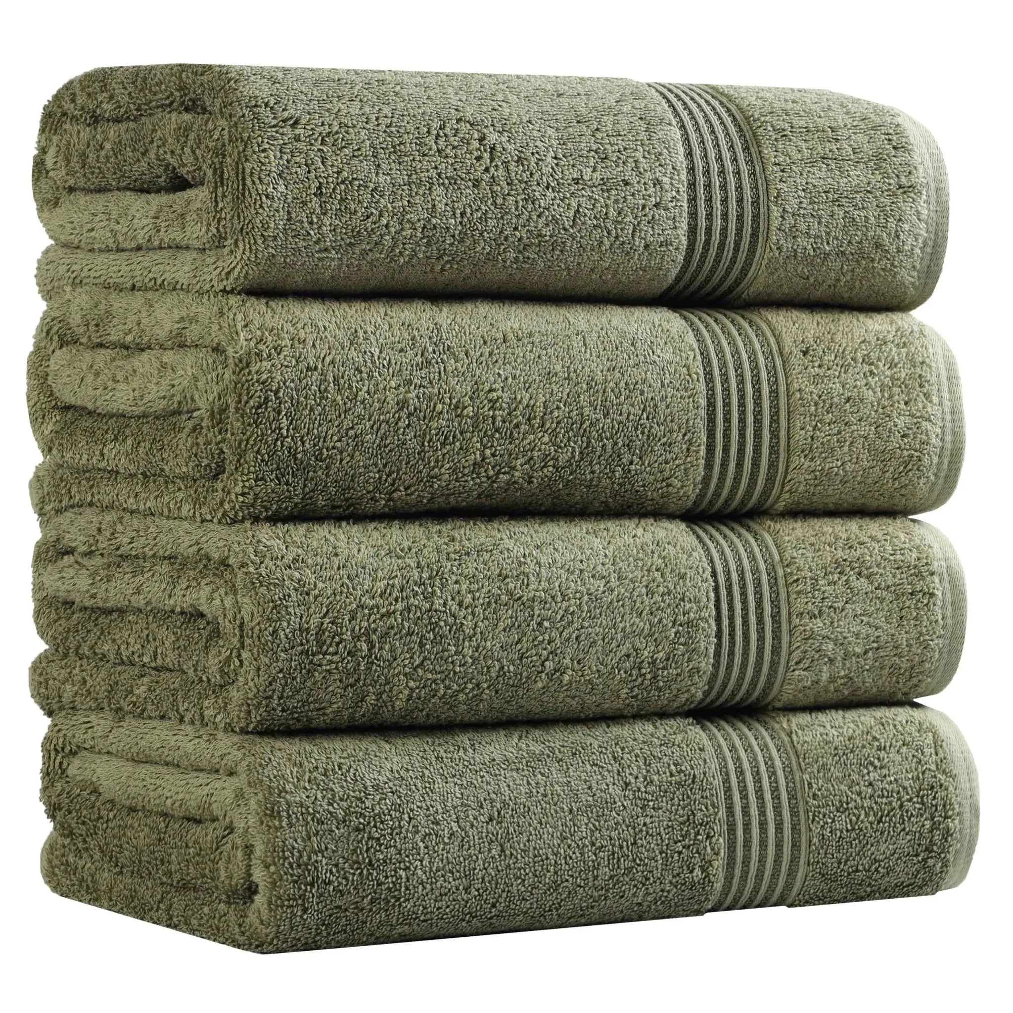 Egyptian Cotton Plush Absorbent Luxury Bath Towel Set of 4 - Egyptian Cotton Bath Towel by Superior Brand