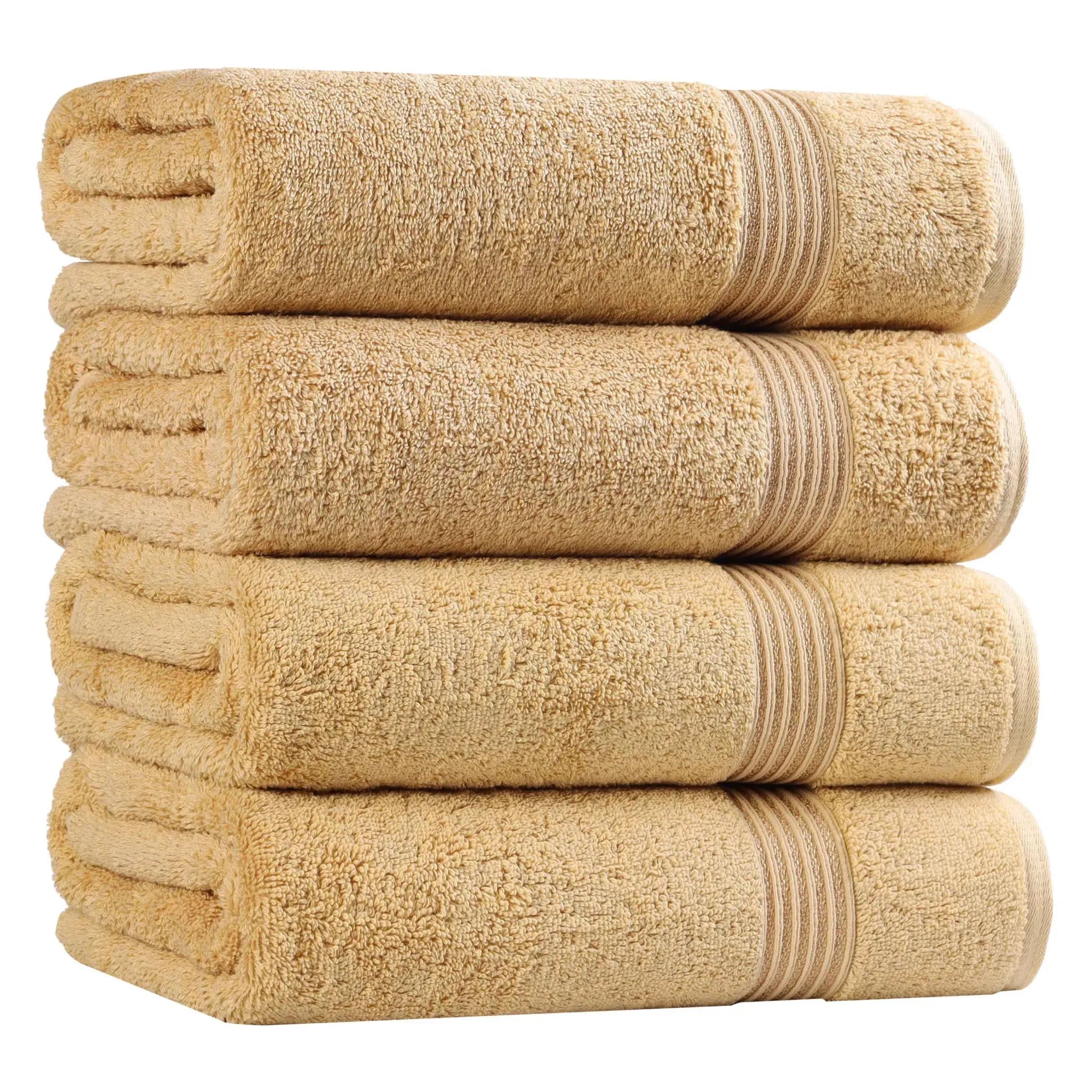 Egyptian Cotton Plush Absorbent Luxury Bath Towel Set of 4 - Egyptian Cotton Bath Towel by Superior Brand