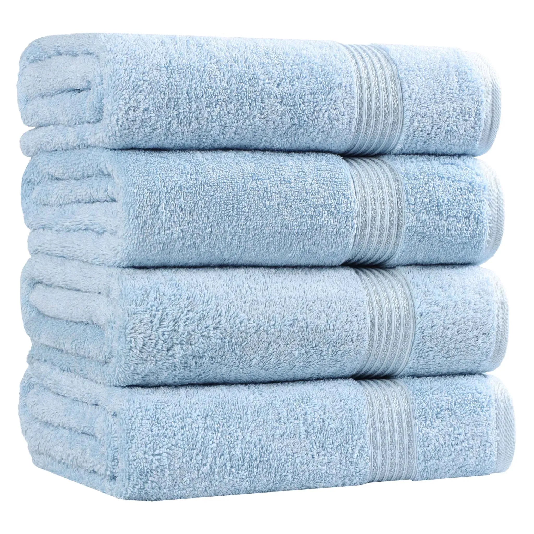 Egyptian Cotton Plush Absorbent Luxury Bath Towel Set of 4 - Egyptian Cotton Bath Towel by Superior Brand