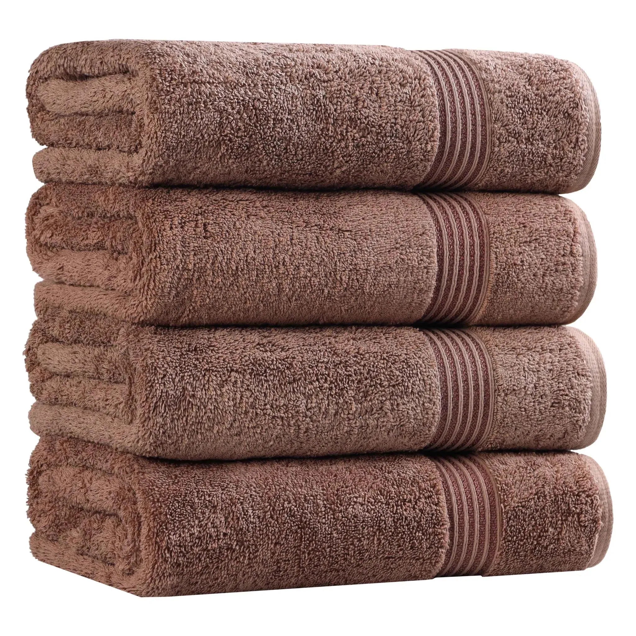 Egyptian Cotton Plush Absorbent Luxury Bath Towel Set of 4 - Egyptian Cotton Bath Towel by Superior Brand