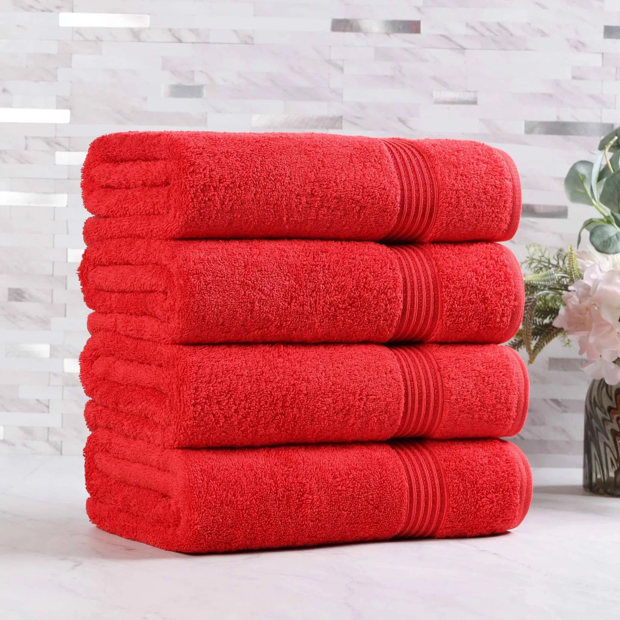 Egyptian Cotton Plush Absorbent Luxury Bath Towel Set of 4 - Egyptian Cotton Bath Towel by Superior Brand