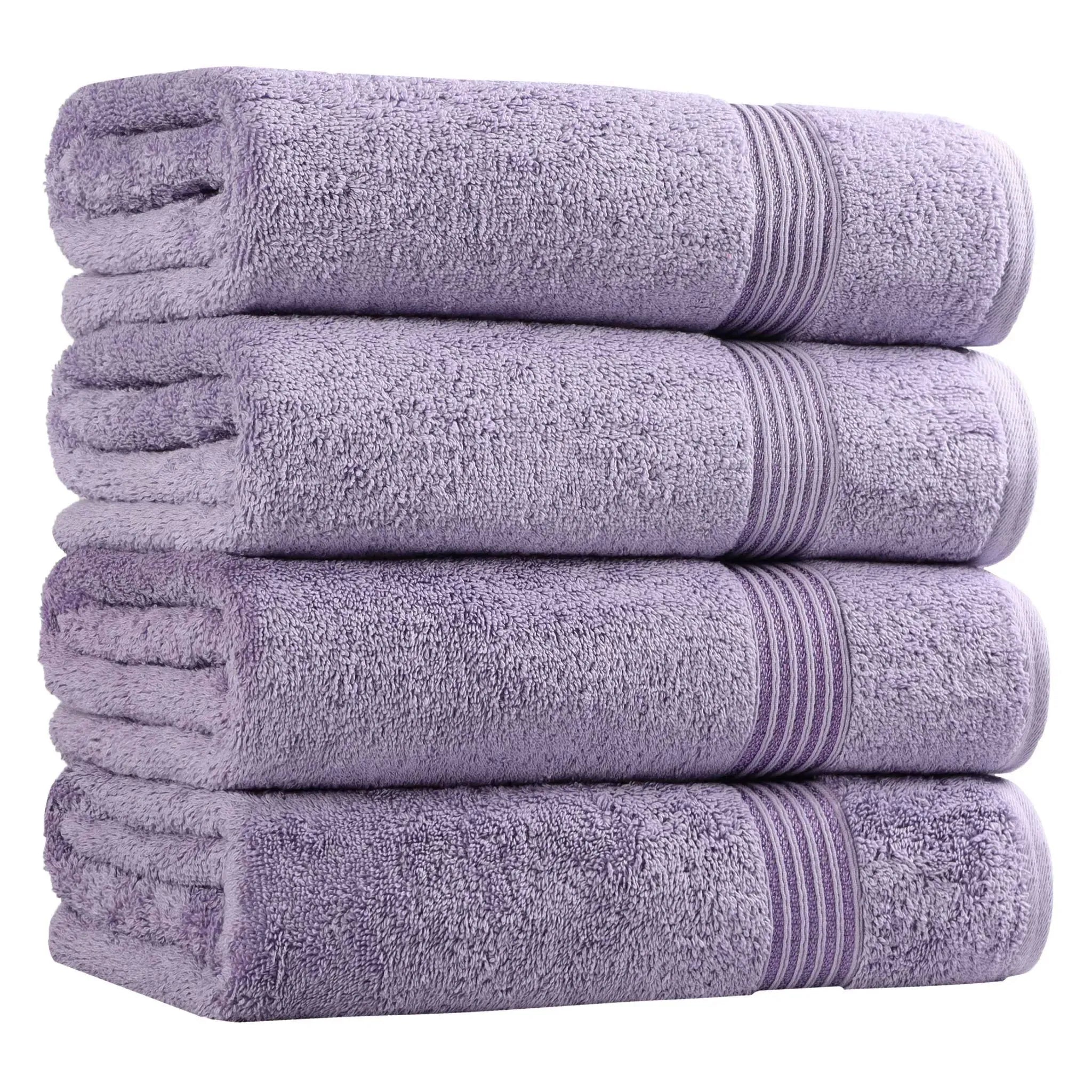Egyptian Cotton Plush Absorbent Luxury Bath Towel Set of 4 - Egyptian Cotton Bath Towel by Superior Brand