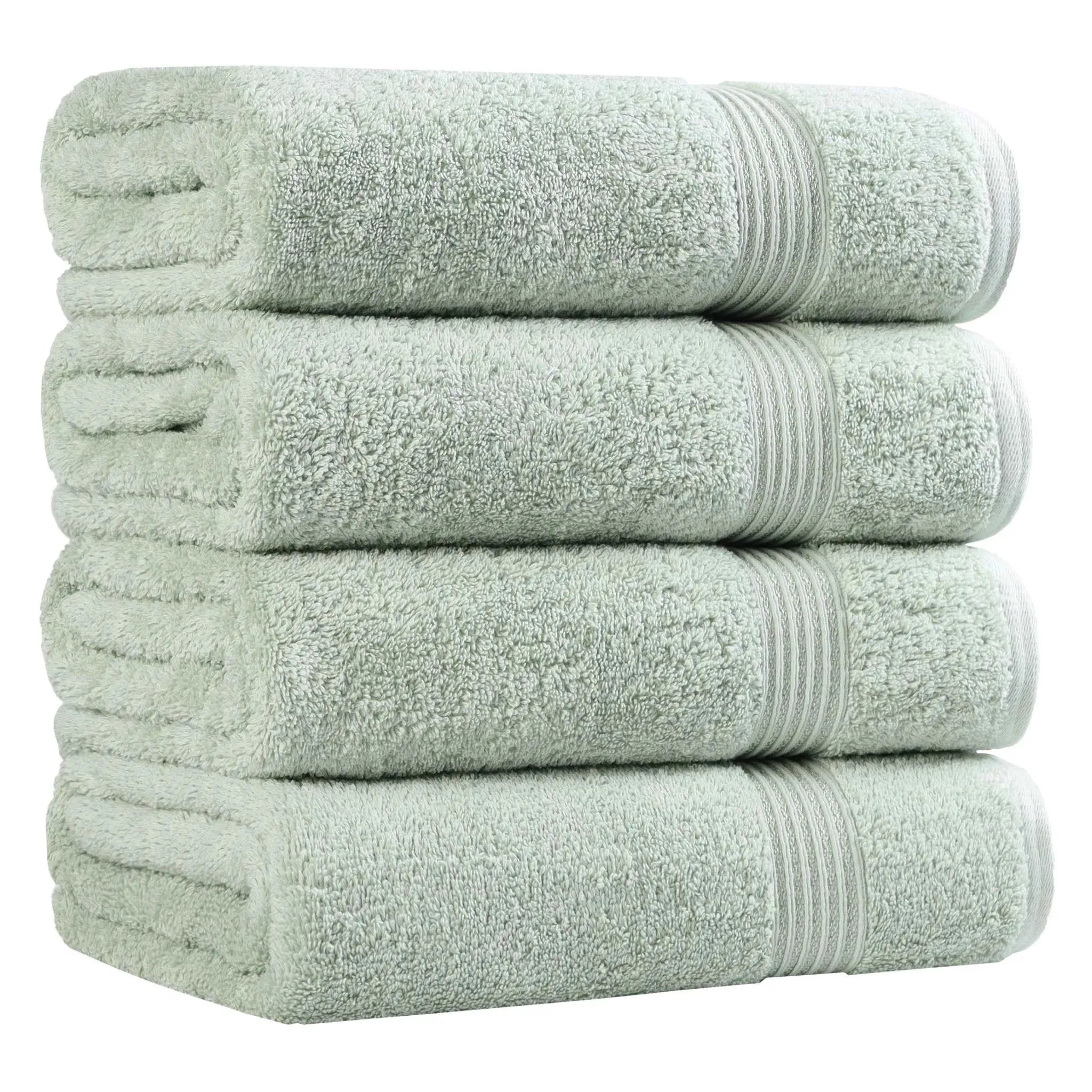 Egyptian Cotton Plush Absorbent Luxury Bath Towel Set of 4 - Egyptian Cotton Bath Towel by Superior Brand