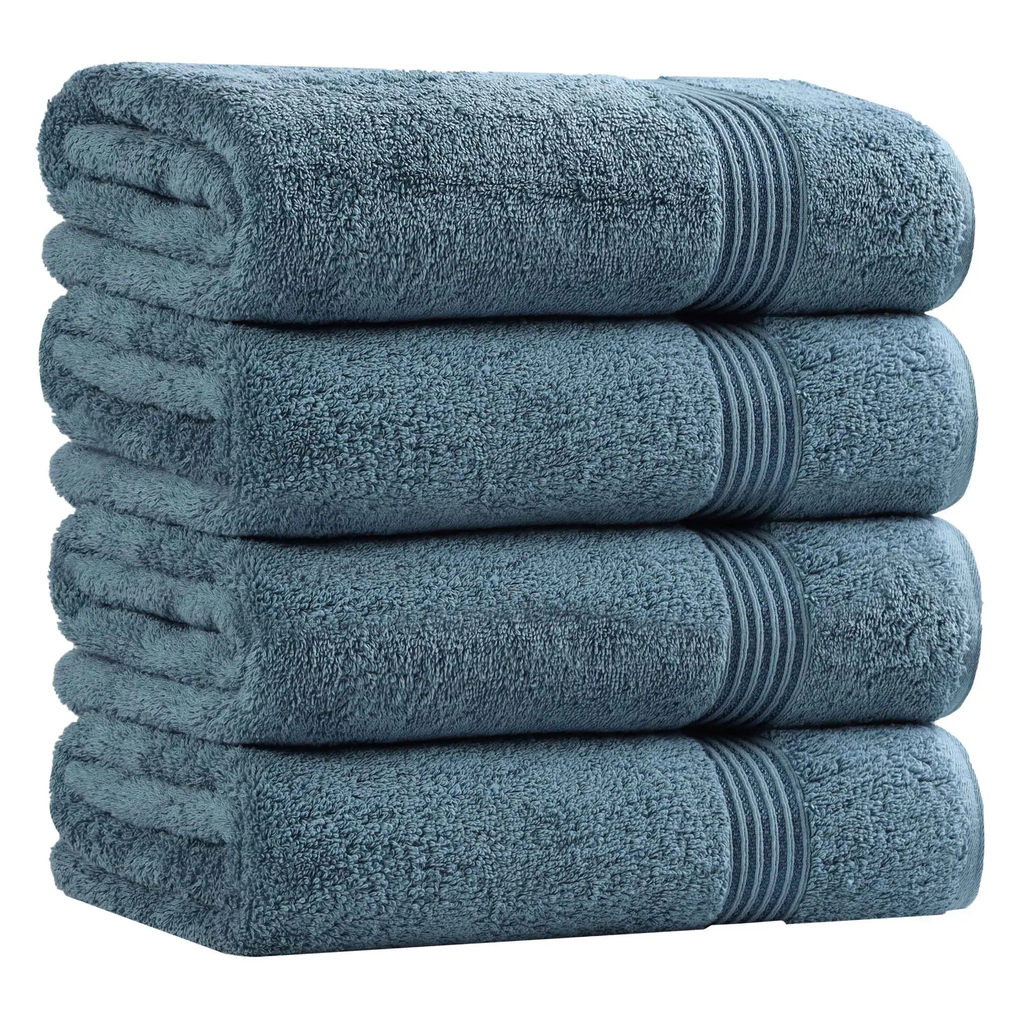 Egyptian Cotton Plush Absorbent Luxury Bath Towel Set of 4 - Egyptian Cotton Bath Towel by Superior Brand