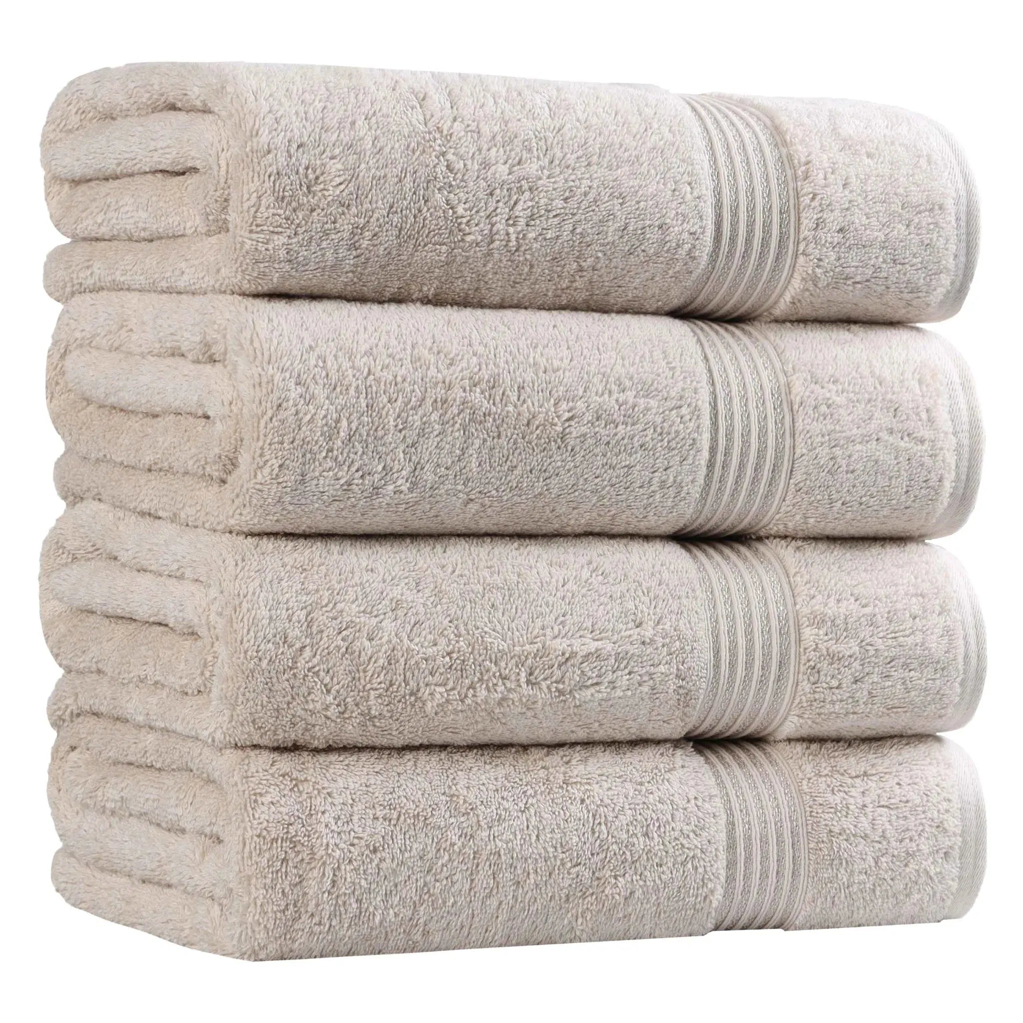 Egyptian Cotton Plush Absorbent Luxury Bath Towel Set of 4 - Egyptian Cotton Bath Towel by Superior Brand