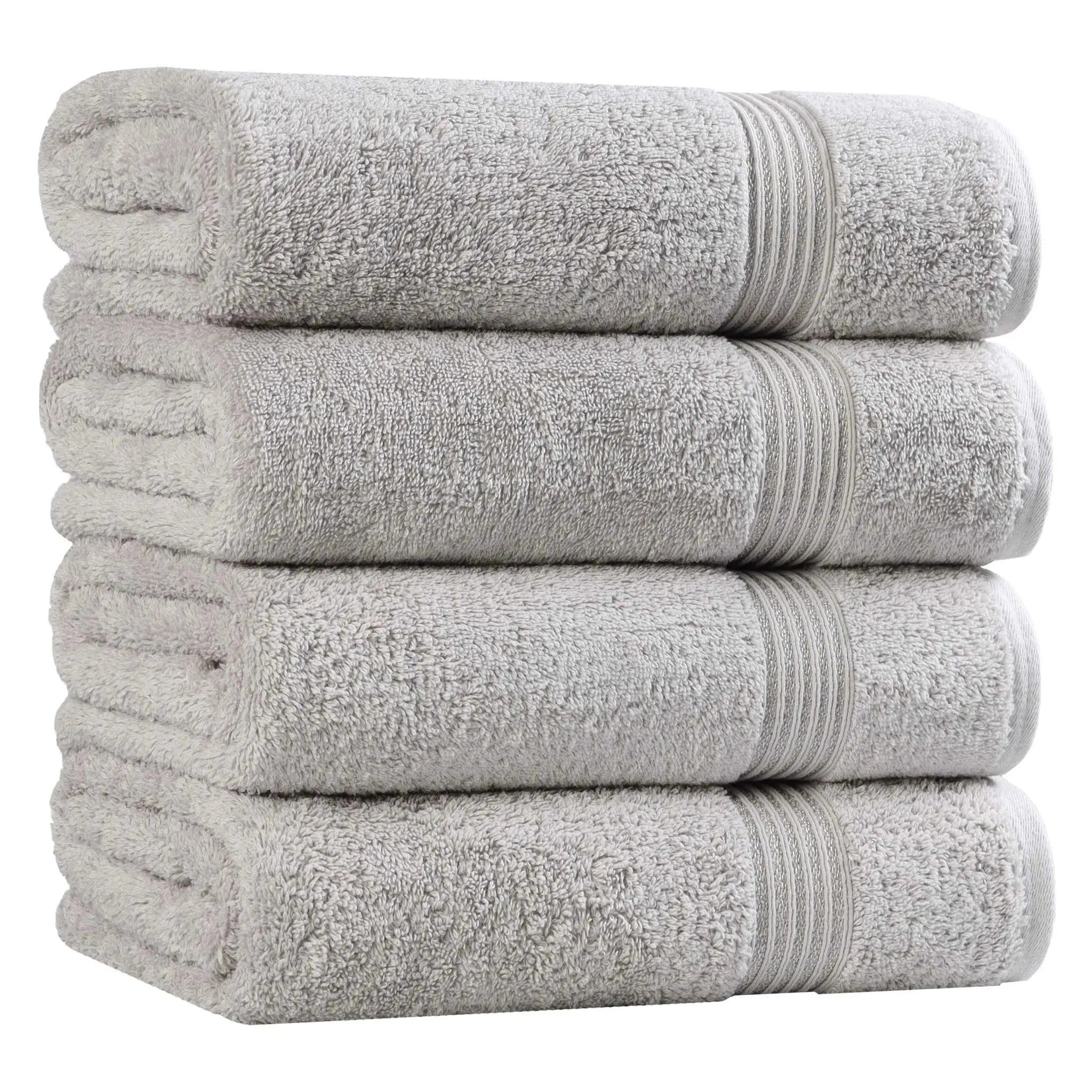 Egyptian Cotton Plush Absorbent Luxury Bath Towel Set of 4 - Egyptian Cotton Bath Towel by Superior Brand