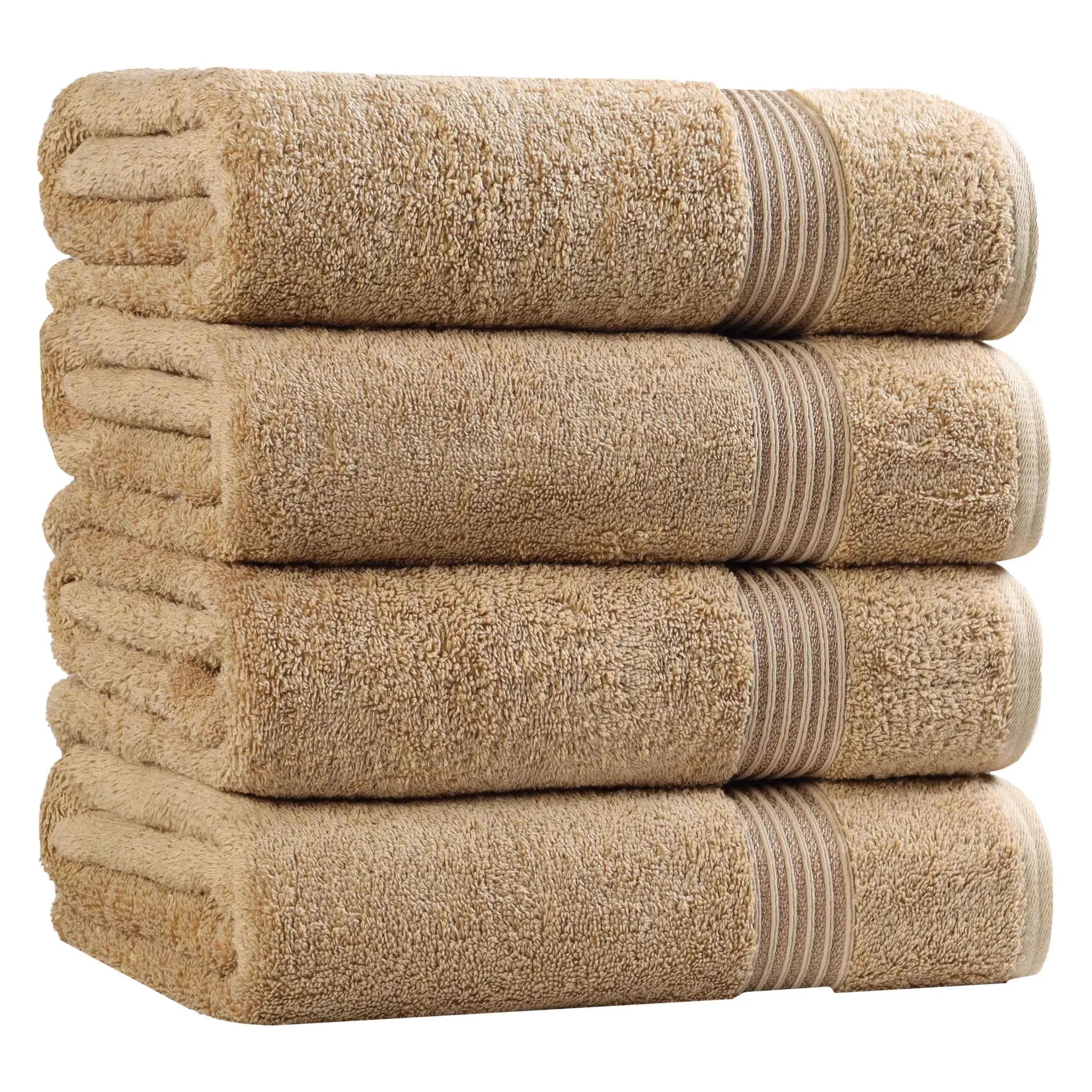 Egyptian Cotton Plush Absorbent Luxury Bath Towel Set of 4 - Egyptian Cotton Bath Towel by Superior Brand