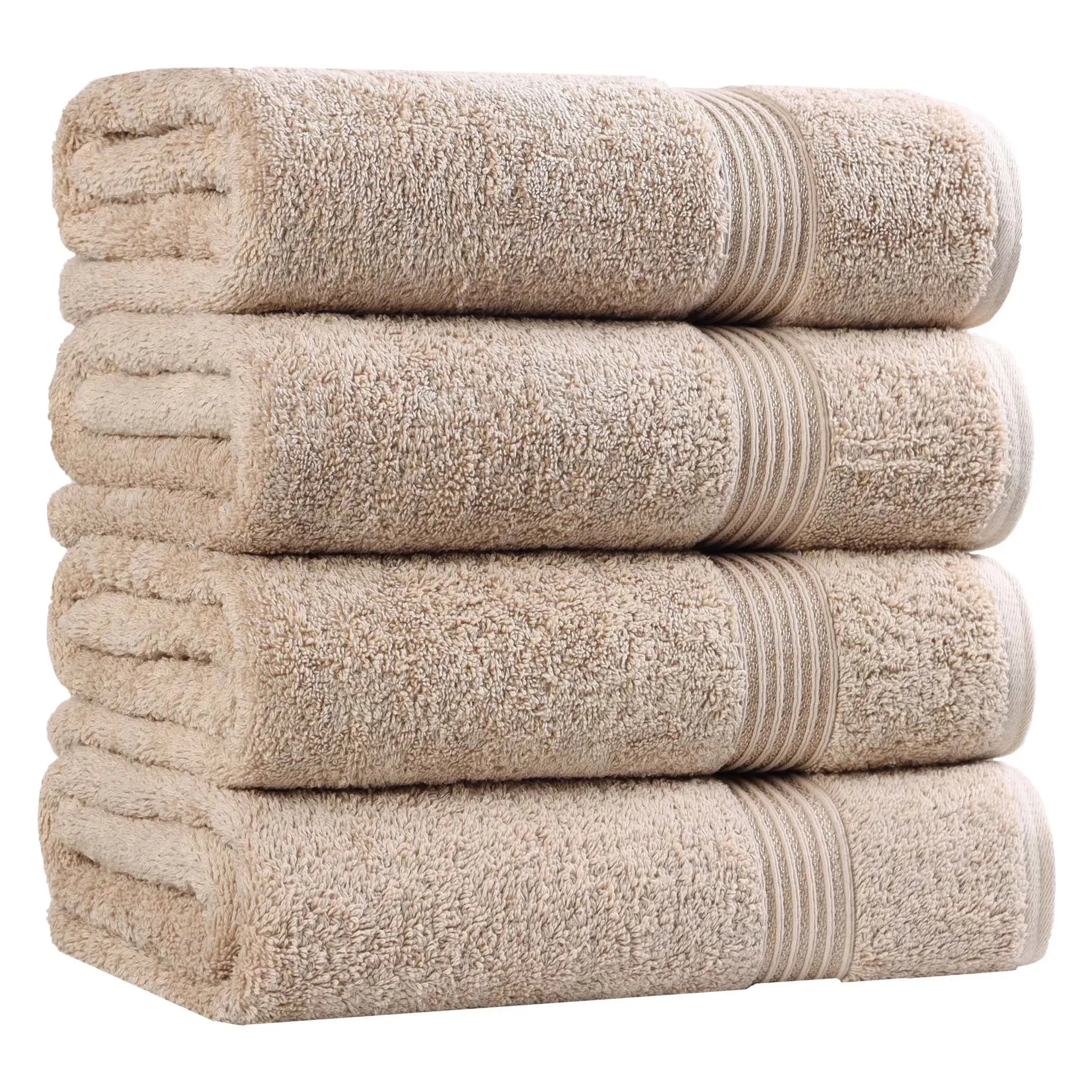 Egyptian Cotton Plush Absorbent Luxury Bath Towel Set of 4 - Egyptian Cotton Bath Towel by Superior Brand