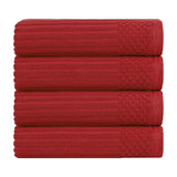 Ribbed Cotton Absorbent Bath Towel Set of 4 - Bath Towel by Superior Brand