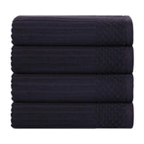 Ribbed Cotton Absorbent Bath Towel Set of 4 - Bath Towel by Superior Brand