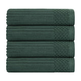 Ribbed Cotton Absorbent Bath Towel Set of 4 - Bath Towel by Superior Brand