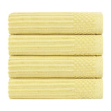 Ribbed Cotton Absorbent Bath Towel Set of 4 - Bath Towel by Superior Brand