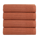 Ribbed Cotton Absorbent Bath Towel Set of 4 - Bath Towel by Superior Brand