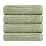 Ribbed Cotton Absorbent Bath Towel Set of 4 - Bath Towel by Superior Brand