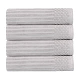 Ribbed Cotton Absorbent Bath Towel Set of 4 - Bath Towel by Superior Brand