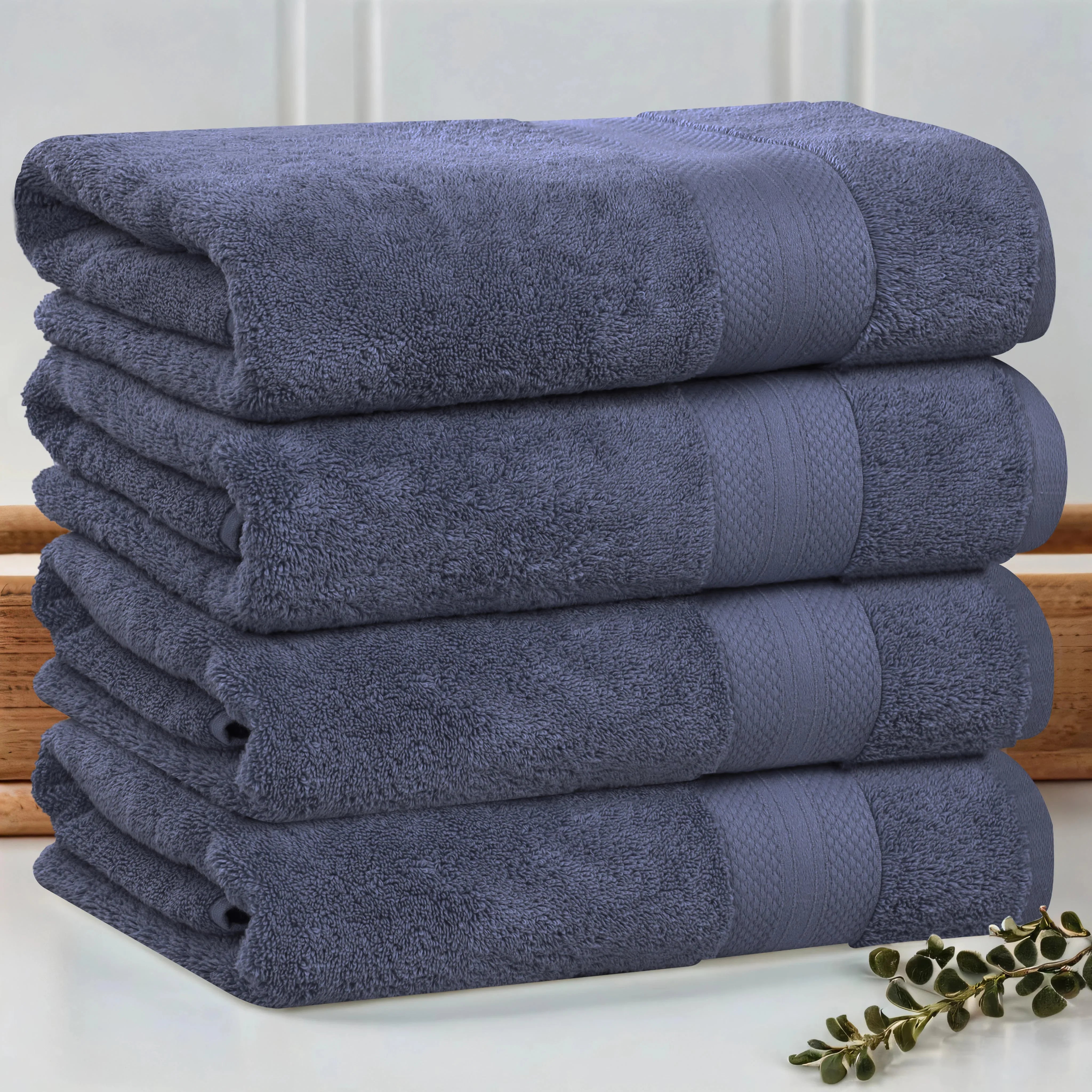 Turkish Cotton Heavyweight Bath Towel Set 4-Piece - Aria - Bath Towel by Superior Brand