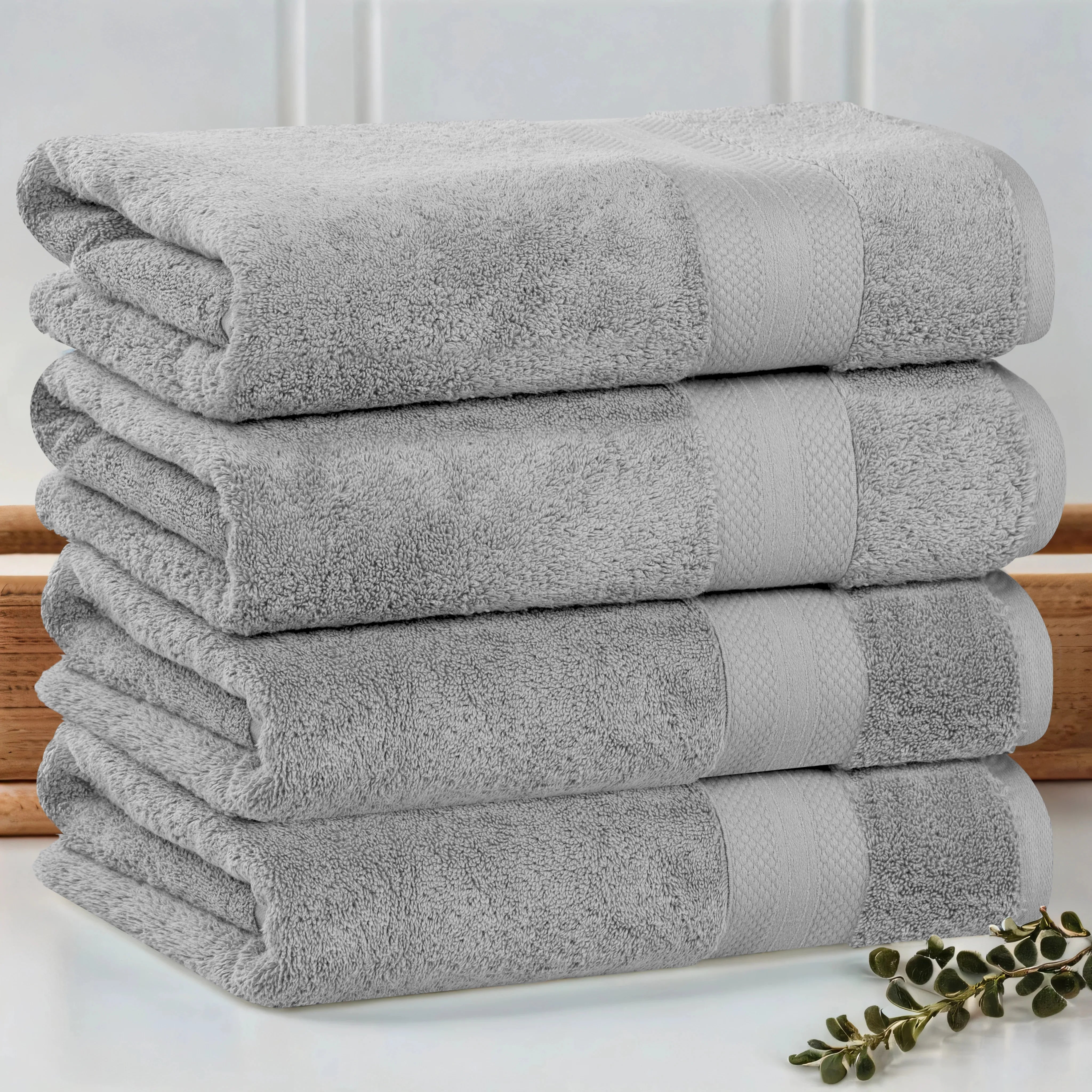 Turkish Cotton Heavyweight Bath Towel Set 4-Piece - Aria - Bath Towel by Superior Brand