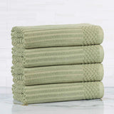Ribbed Cotton Absorbent Bath Towel Set of 4 - Bath Towel by Superior Brand