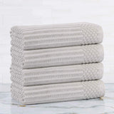 Ribbed Cotton Absorbent Bath Towel Set of 4 - Bath Towel by Superior Brand