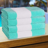 Cabana Stripe Oversized Cotton Beach Towel Set of 2, 4, or 6 Piece - Beach Towel by Superior Brand