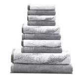 Marble Cotton Textured Towel Set 10-Piece - Towel Set by Superior Brand