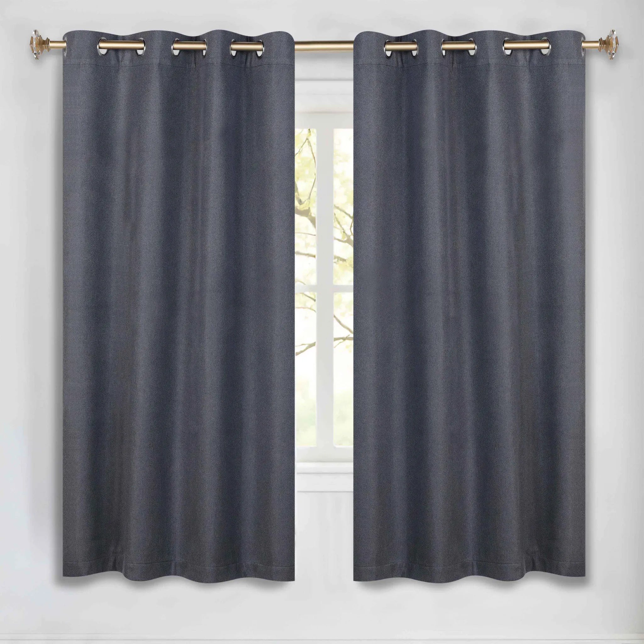 Nyan 100% Blackout Machine Washable Grommet Curtains, Set of 2 Panels - Blackout Curtains by Superior Brand