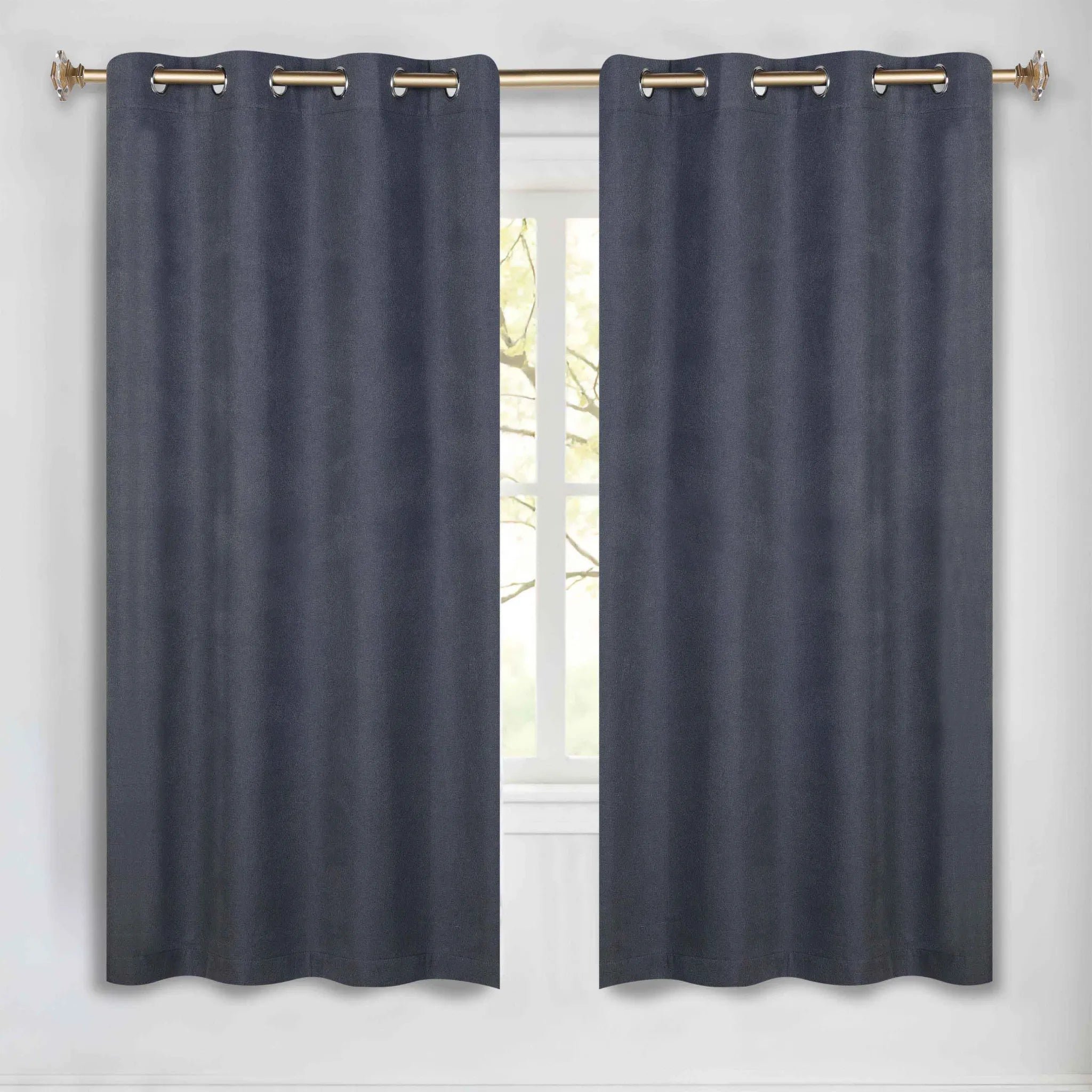 Neal 100% Blackout Machine Washable Grommet Curtains, Set of 2 Panels - Blackout Curtains by Superior Brand