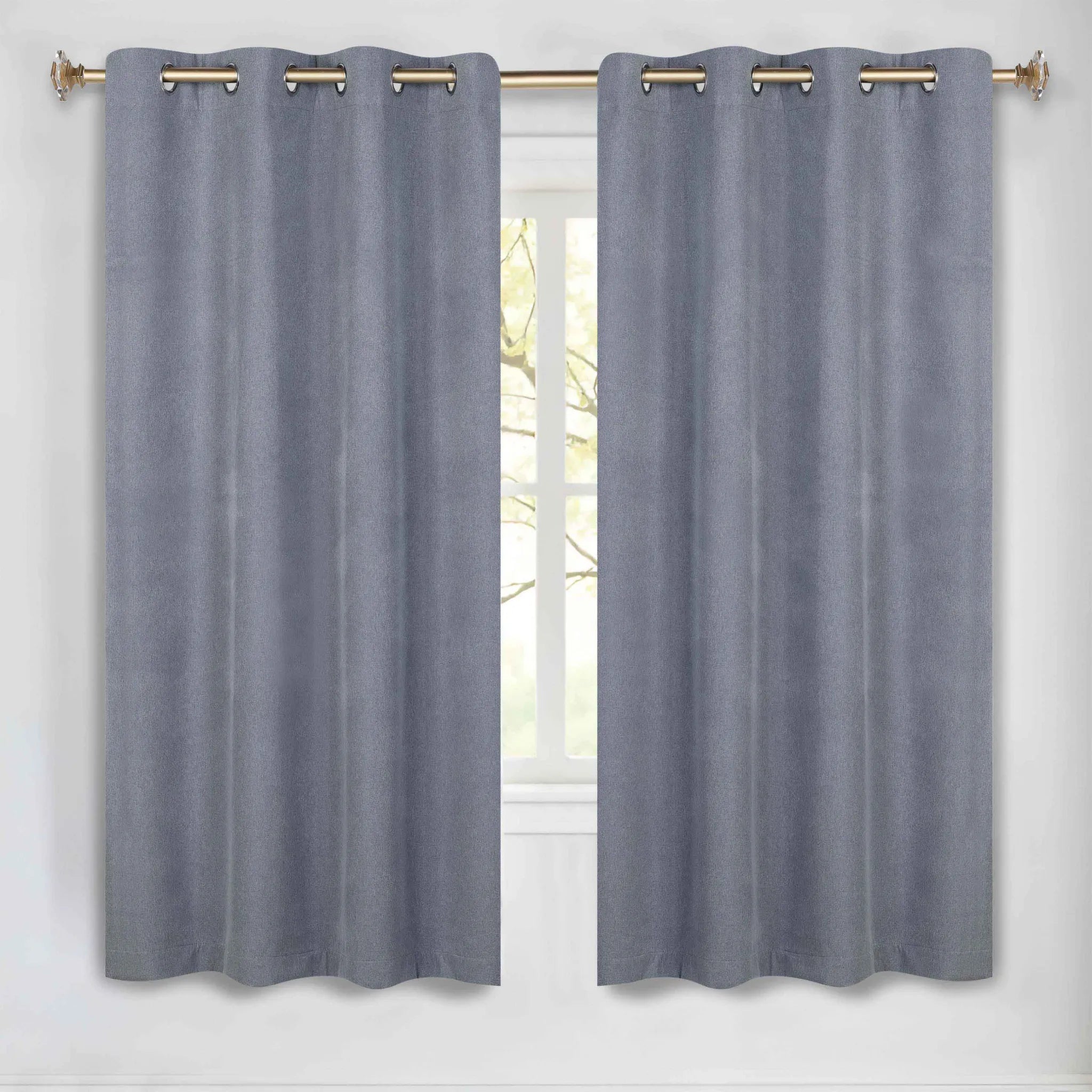 Neal 100% Blackout Machine Washable Grommet Curtains, Set of 2 Panels - Blackout Curtains by Superior Brand
