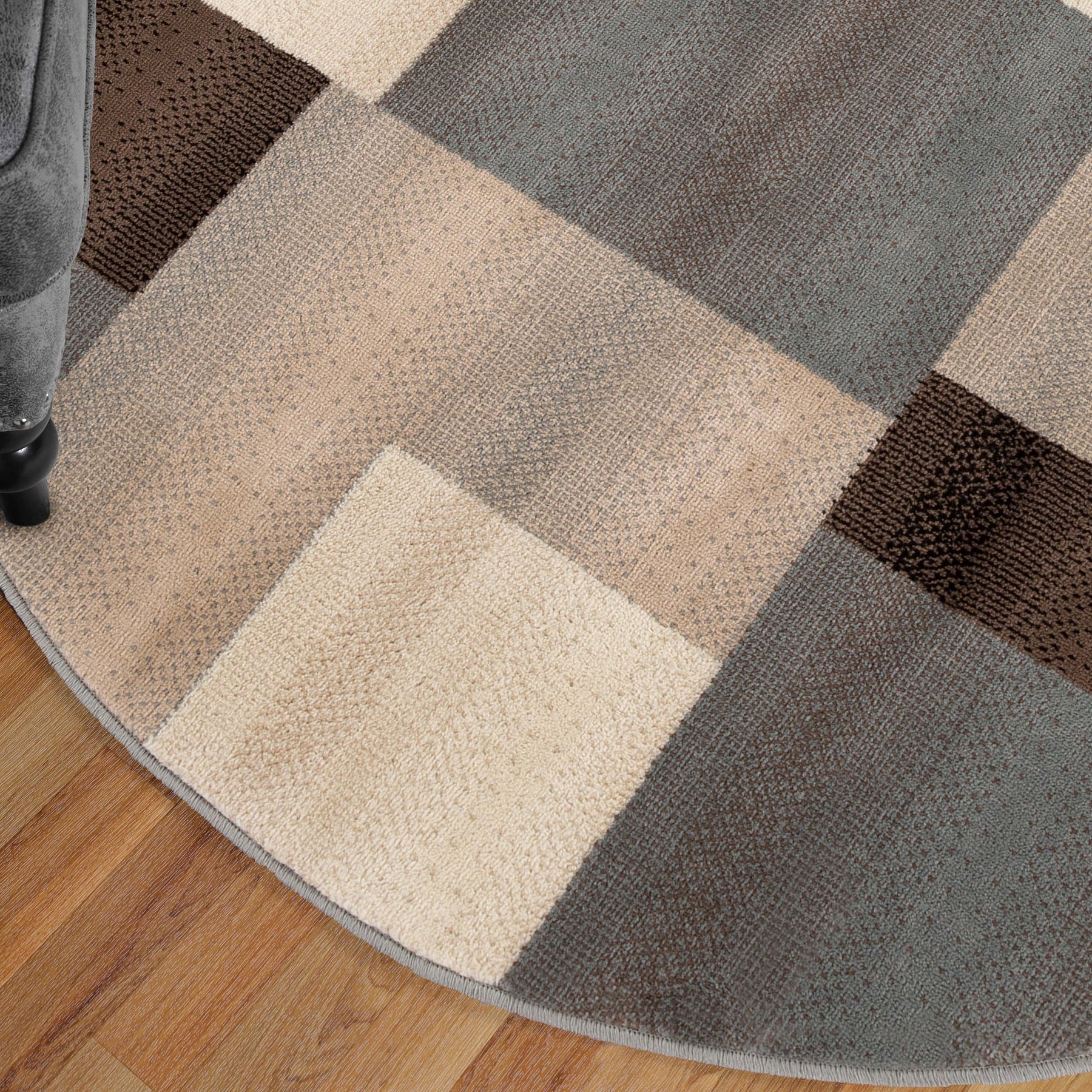 Clifton Geometric Color Block Plush Modern Indoor Area Rug or Runner Rug