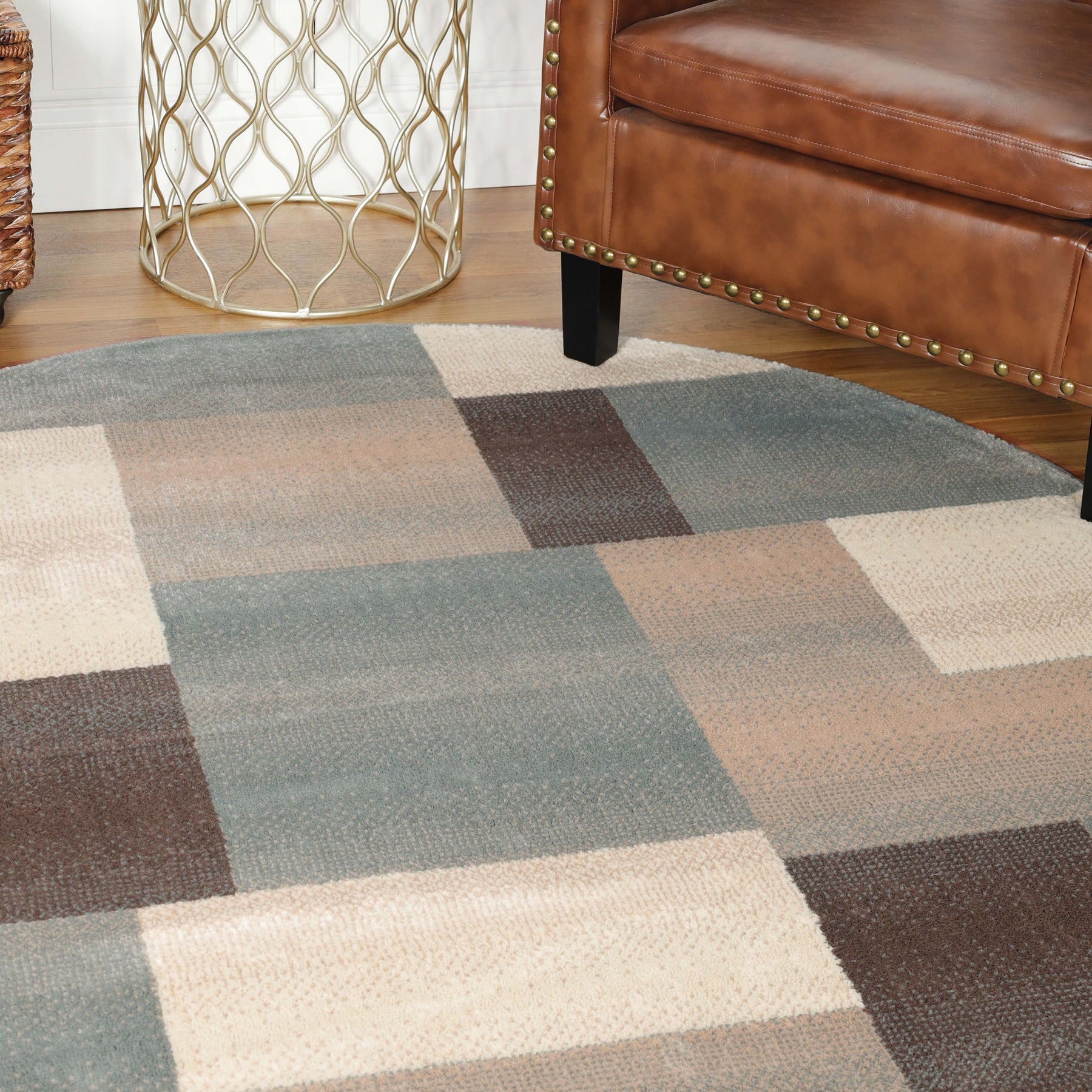 Clifton Geometric Color Block Plush Modern Indoor Area Rug or Runner Rug