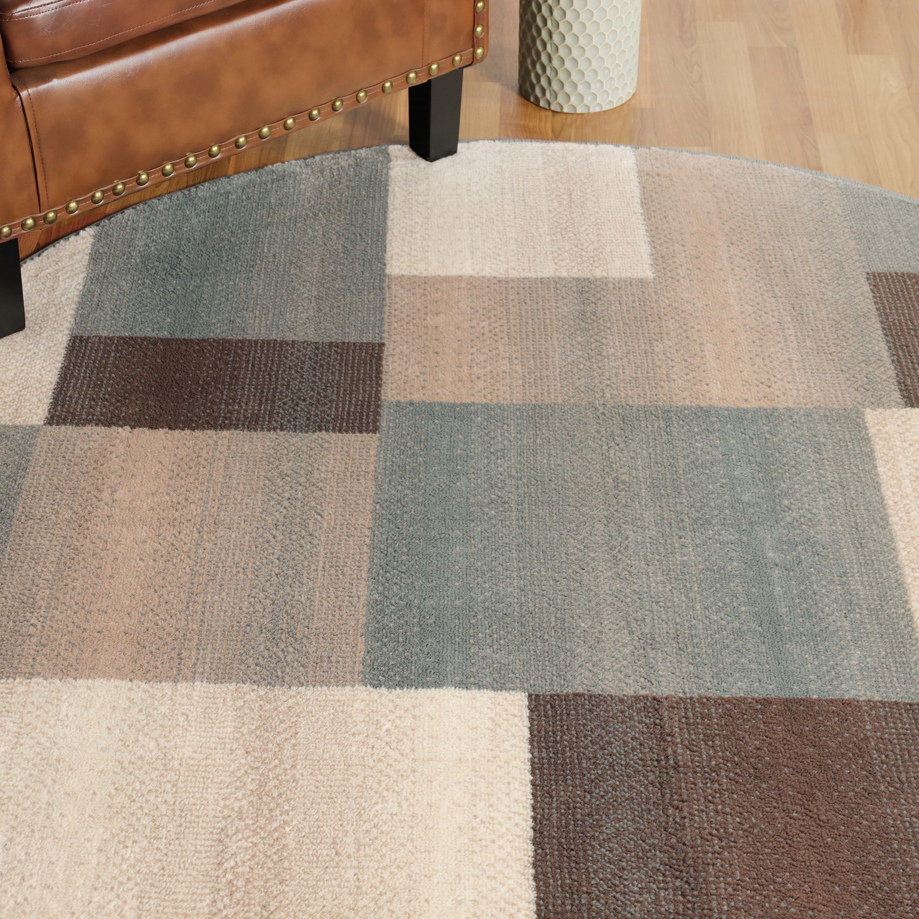 Clifton Geometric Color Block Plush Modern Indoor Area Rug or Runner Rug