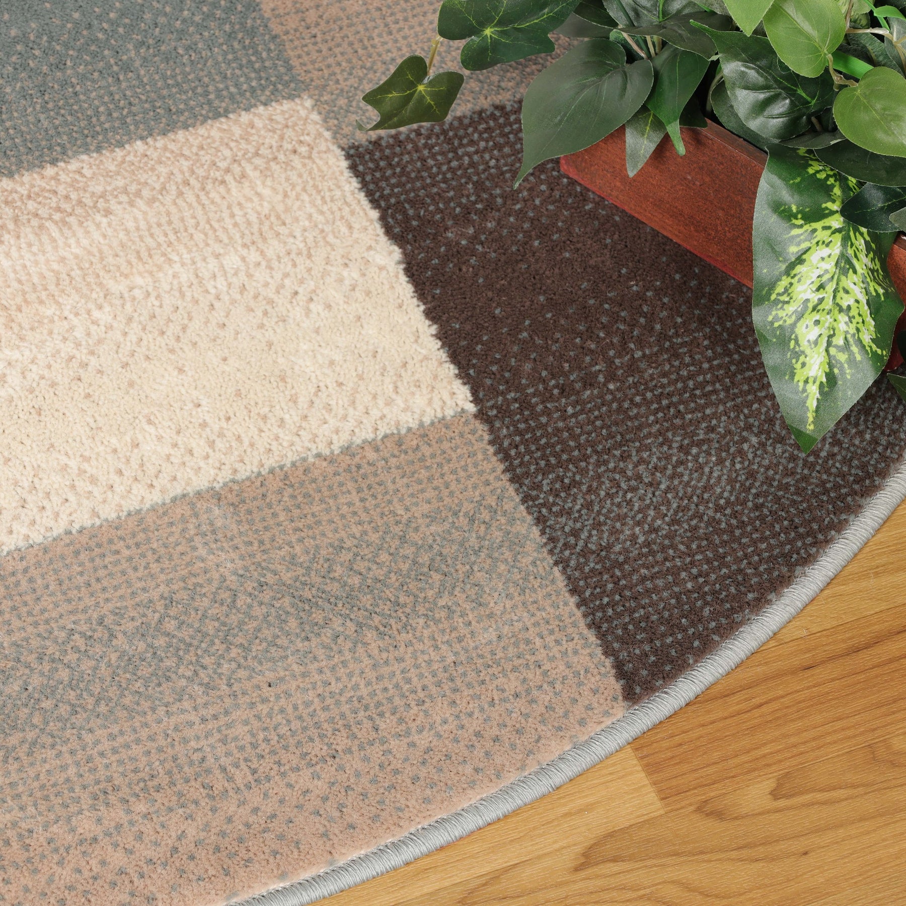 Clifton Geometric Color Block Plush Modern Indoor Area Rug or Runner Rug