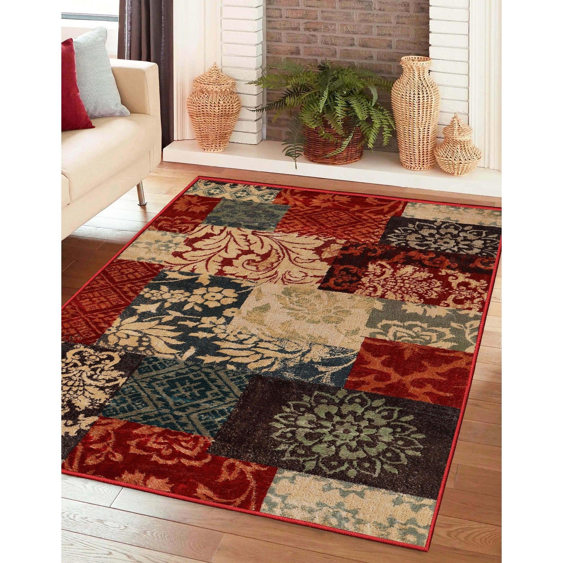 Superior Kennicot Elegant Floral Patchwork Indoor Area Rug or Runner