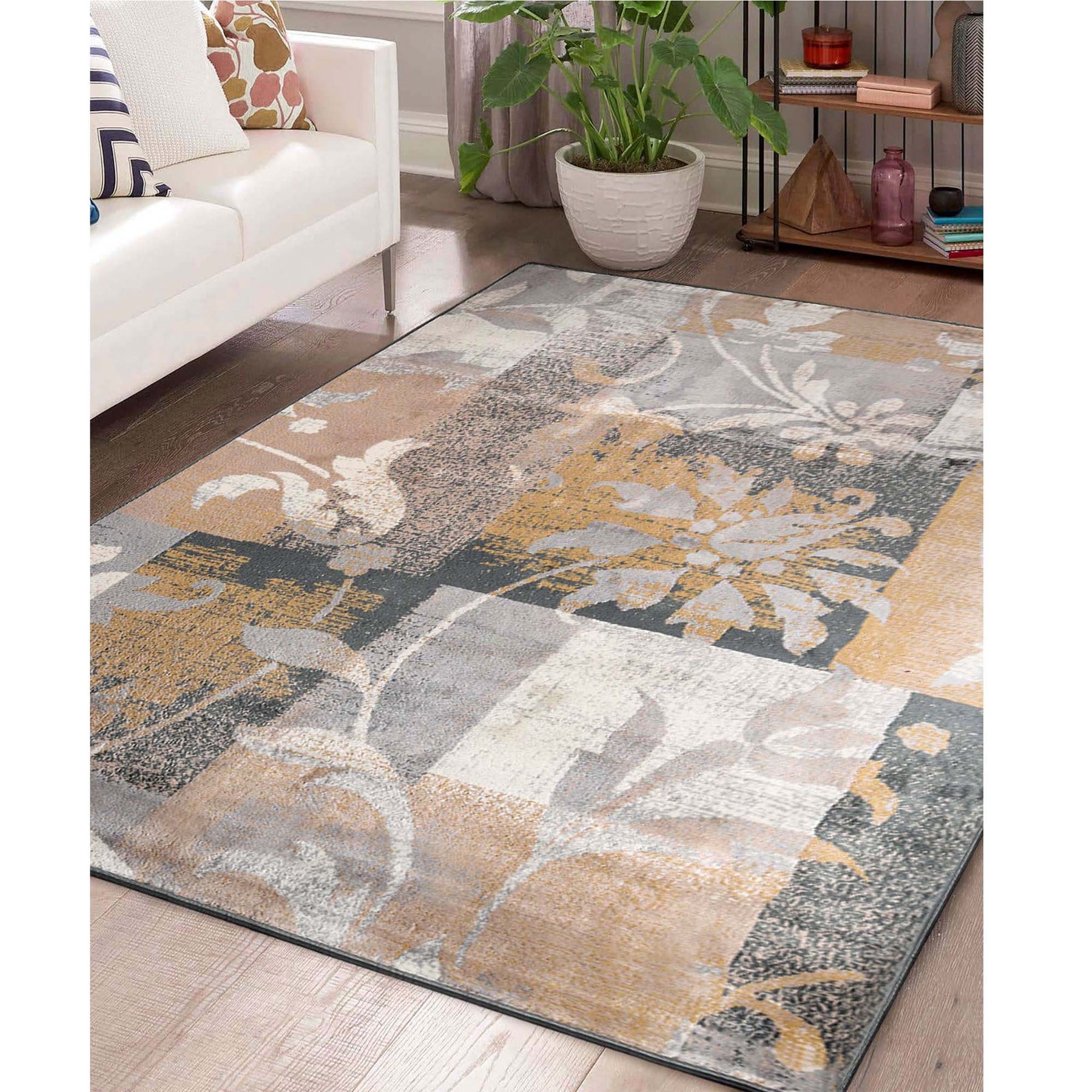 Superior Pastiche Contemporary Floral Patchwork Area Rug
