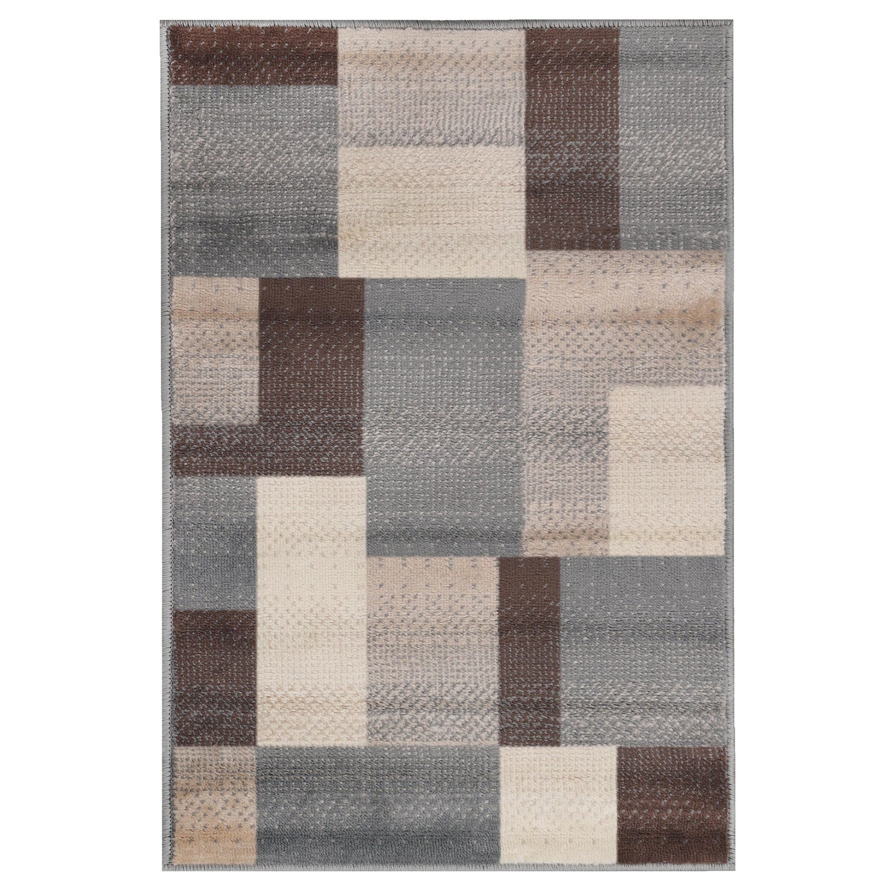 Clifton Geometric Color Block Plush Modern Indoor Area Rug or Runner Rug