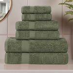 6 Piece Cotton Eco-Friendly Soft Absorbent Towel Set - Towel Set by Superior Brand