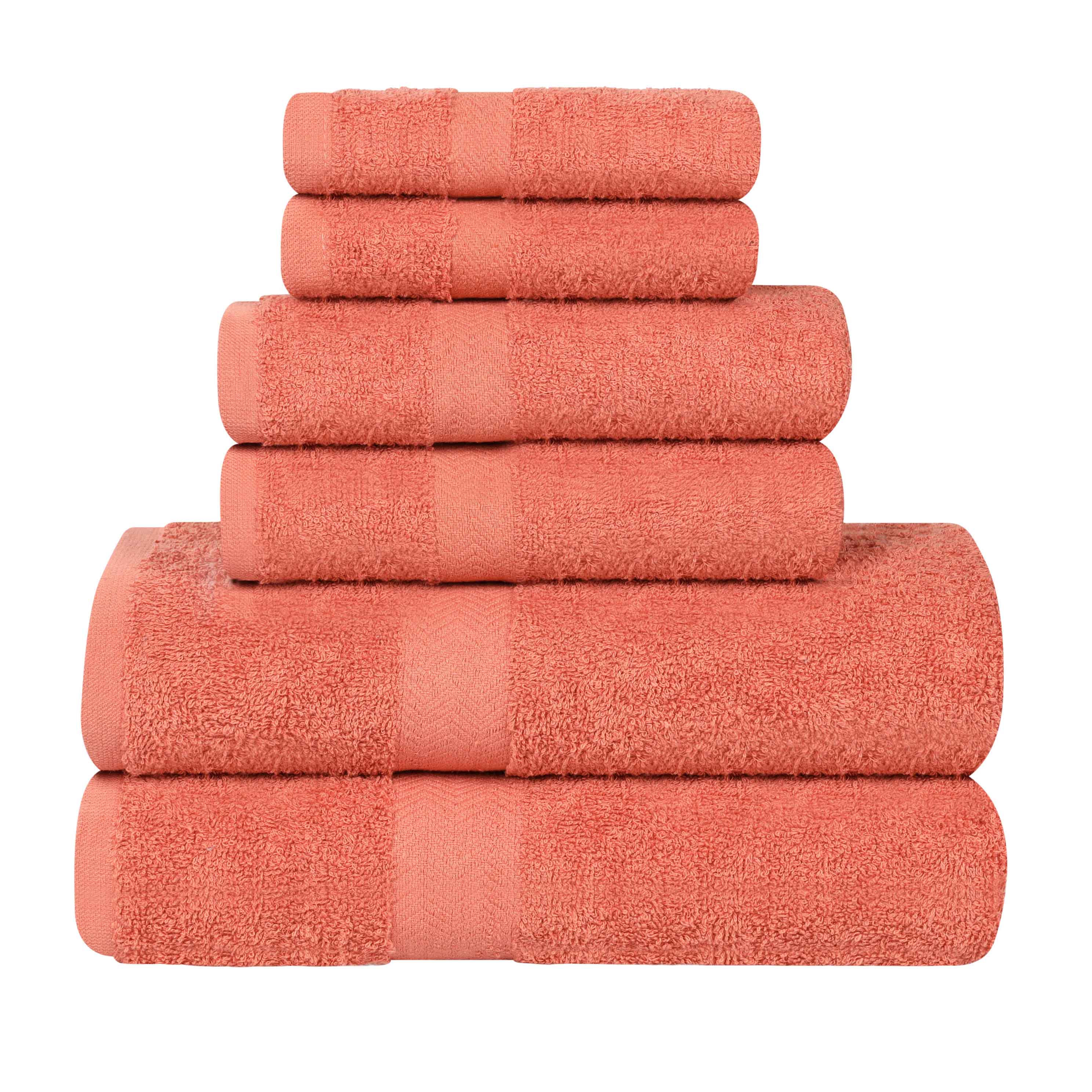 6 Piece Cotton Eco-Friendly Soft Absorbent Towel Set - Towel Set by Superior Brand